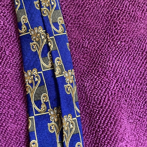 Valentino tie blue and gold - Picture 6 of 8